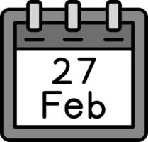 février 27 vecteur icône