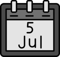 juillet 5 vecteur icône