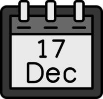 décembre 17 vecteur icône