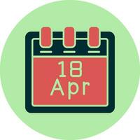 avril 18 vecteur icône
