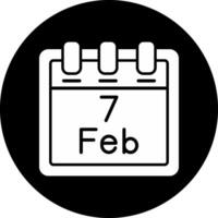 février sept vecteur icône