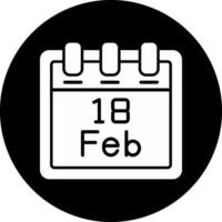 février 18 vecteur icône