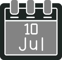 juillet dix vecteur icône