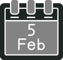 février 5 vecteur icône