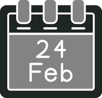 février 24 vecteur icône