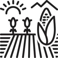 icône de ligne pour champ de maïs vecteur