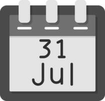 juillet 31 vecteur icône