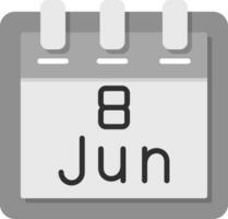 juin 8 vecteur icône