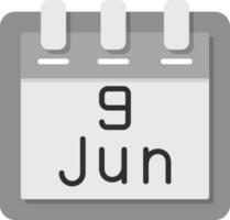 juin 9 vecteur icône