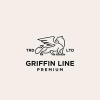 logo vintage premium de ligne de griffon vecteur