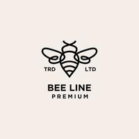 logo vintage premium de la ligne d'abeille vecteur