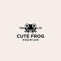 logo vintage premium de grenouille mignonne vecteur