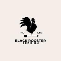 logo premium vintage flèche coq vecteur