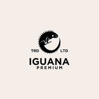 logo premium vintage iguane vecteur