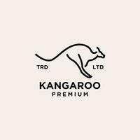logo premium vintage ligne kangourou vecteur