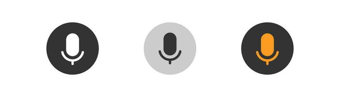 microphone icône. voix, l'audio symbole. podcast, studio enregistrement, micro bouton, diffuser, webdiffusion, voix poster. contour plat et coloré style icône pour la toile conception. vecteur illustration.