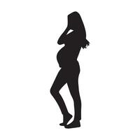 silhouette de femme enceinte vecteur