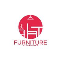 meubles logo conception avec Créatif concept, intérieur logo vecteur modèle