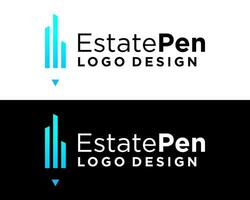 biens appartement bâtiment crayon dessiner logo conception. vecteur