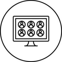 icône de vecteur de réunion en ligne