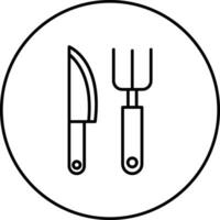 fourchette et couteau vecteur icône