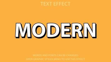 modèle d'effet de texte de couleur blanche de style moderne vecteur