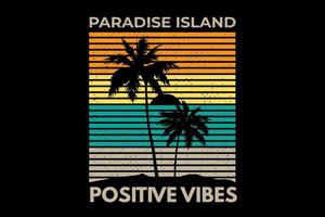 ondes positives de l'île paradisiaque vecteur