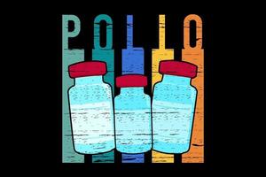 conception rétro de silhouette de polio vecteur