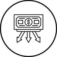 argent transfert portail vecteur icône