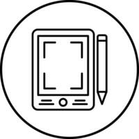 icône de vecteur de tablette stylo