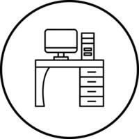 icône de vecteur de table d'ordinateur