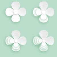 icône de fleur coupée en papier, design plat de fleur blanche. vecteur