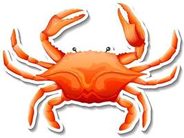 autocollant de dessin animé d'animal de mer de crabe vecteur