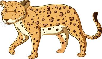 style de dessin animé léopard isolé sur fond blanc vecteur