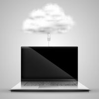 Notebook se connecte au cloud vecteur