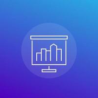 présentation, icône de vecteur de ligne