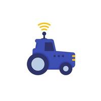 tracteur autonome, icône agromoteur, vecteur plat