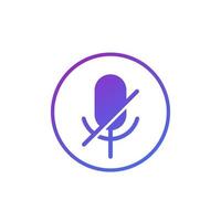 icône de microphone désactivé pour le Web et les applications vecteur