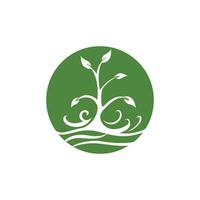 logos de l'écologie des feuilles d'arbre vert vecteur