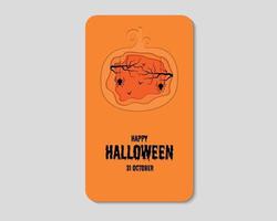 concept de téléphone papier citrouille joyeux halloween vecteur