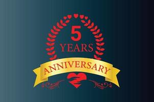 cinq ans d'anniversaire nouveau logo vecteur