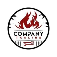 création de logo de barbecue vecteur