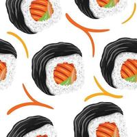 modèle sans couture de sushi dans un style design plat vecteur