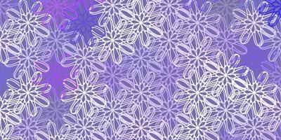 modèle de doodle vecteur violet clair avec des fleurs.