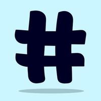 signe de hashtag. nombre, livre, signe de musique vecteur