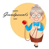 personnage de dessin animé de grand-mère. bonne fête des grands-parents vecteur