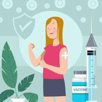 concept de vaccin contre le virus corona vecteur