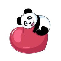 panda avec un coeur vecteur