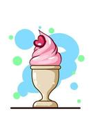crème glacée sucrée avec icône d'amour vecteur
