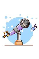 microphone pour chanter icône illustration de dessin animé